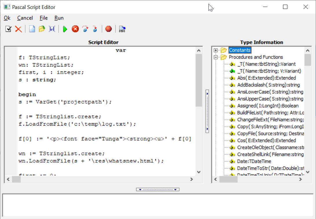 Script editor
